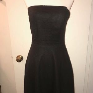 Banana Republic Black Linen Strapless Dress